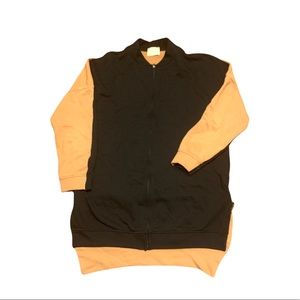 Dixie Two Toned Black and Camel Zip Up Cardigan size XL